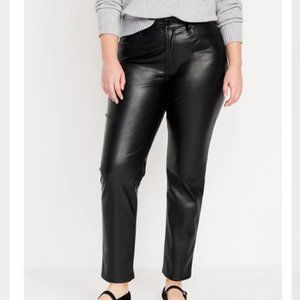 High-Waisted OG Straight Faux-Leather Ankle Pants for Women